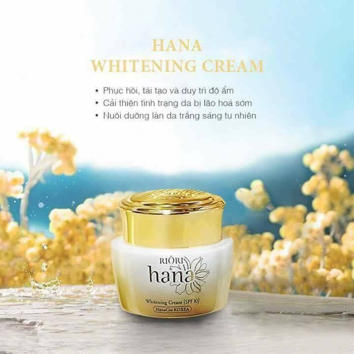 Kem dưỡng trắng da Riori Hana Whitening Cream cải thiện tình trạng da bị lão hóa sớm